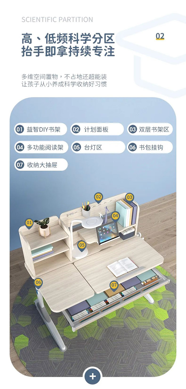 博士有成三防正姿學(xué)習(xí)桌，功能性齊全